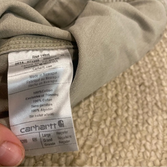 Carhartt Women's L Relaxed fit sage Shirt Button Down Long Sleeves Pockets - Picture 7 of 7